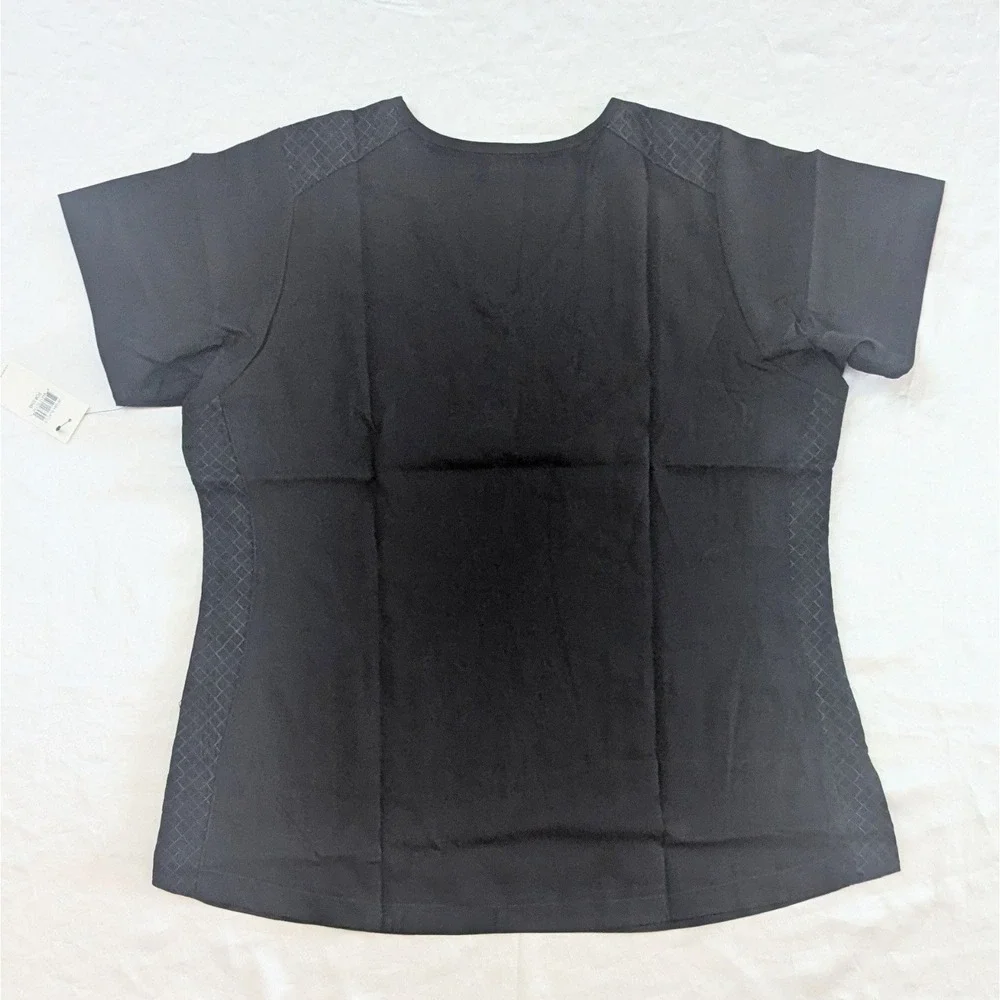 New Vera Bradley Medical‎ Nurse Doctor Uniform Scrub Top V-Neck Black Large